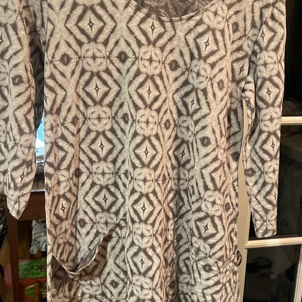 Fresh Produce Batick Patterned Long Sleeve dress sz Large